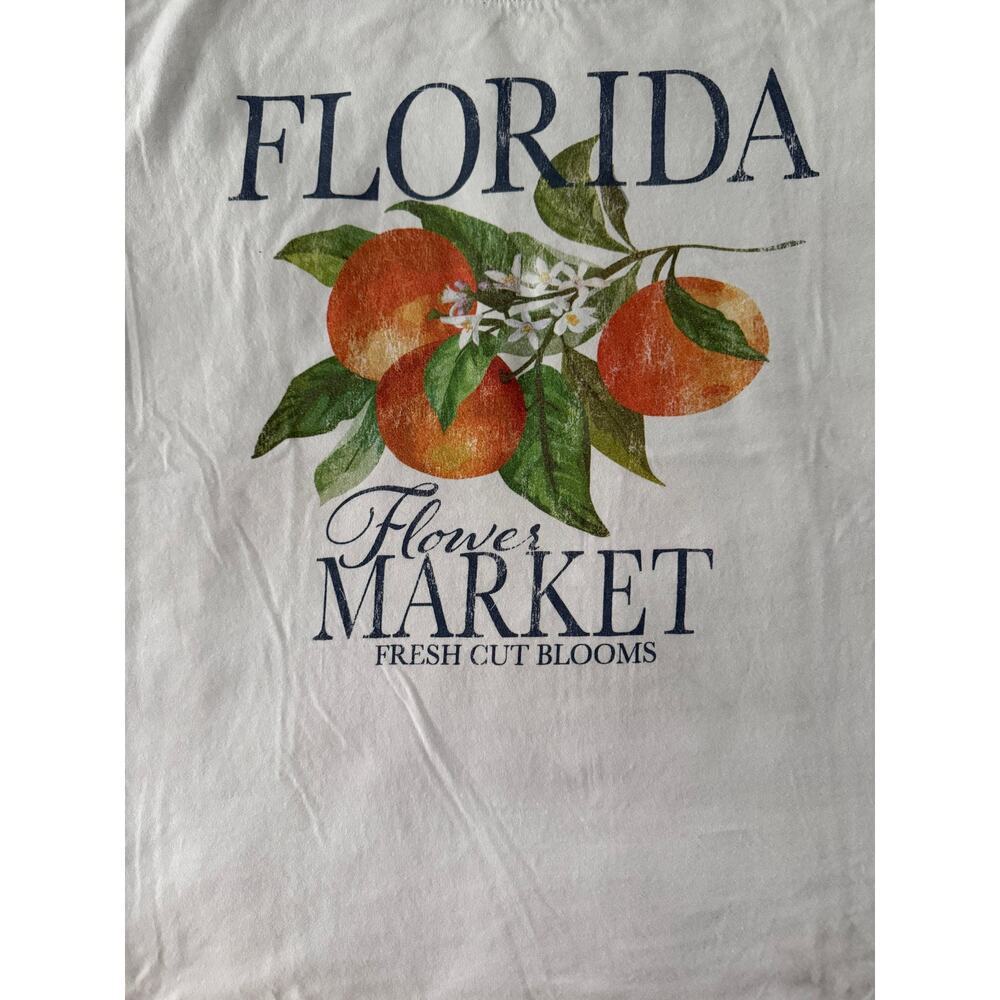 State of Mine Florida Citrus Graphic Tee White Short Sleeve Womens Medium - Picture 4 of 6